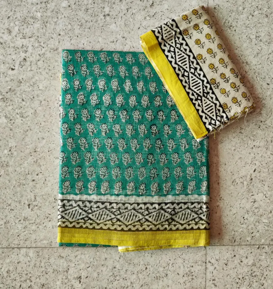 Traditional Handcrafted Bagru Print Kota Sarees